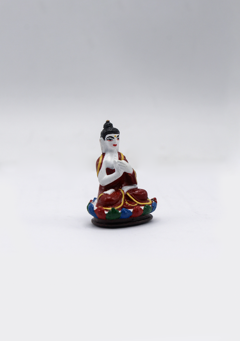 Mini Hand Painted Copper Vairochana Buddha Statue 1.5"H