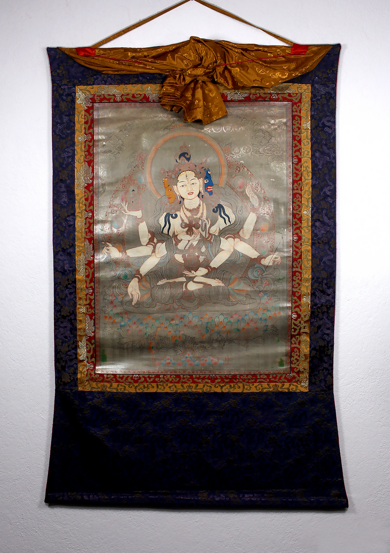 Namgyalma Brocade  Vintage Thangka Painting