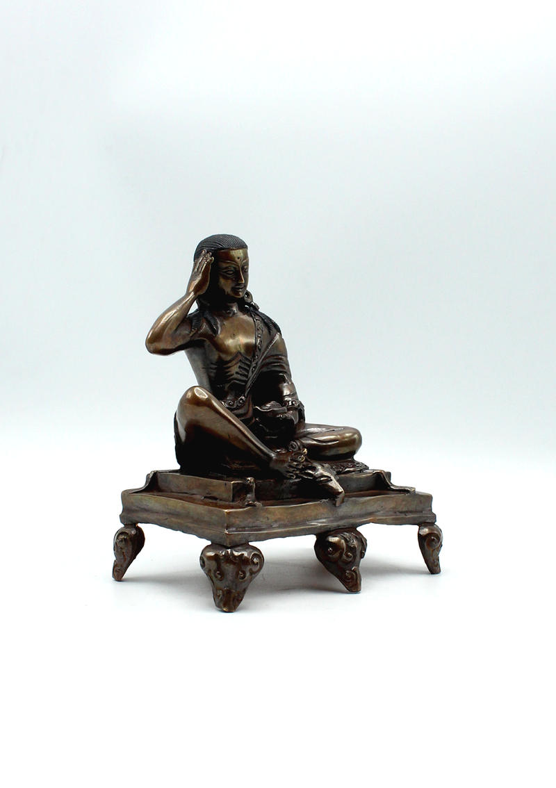 Guru Milarepa Copper Oxydized  Statue