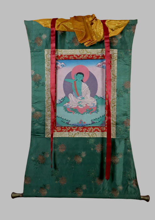 Milarepa Brocade Thangka Painting