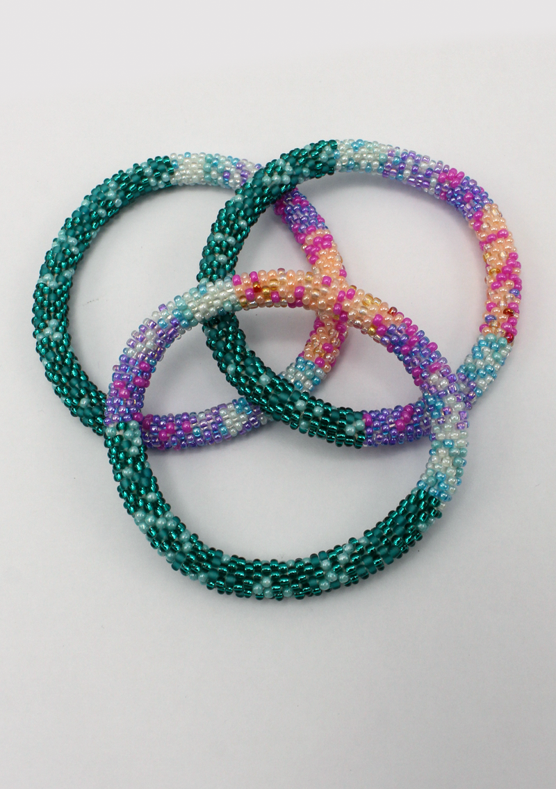 Roll on Beads Aquarmarine Bracelet