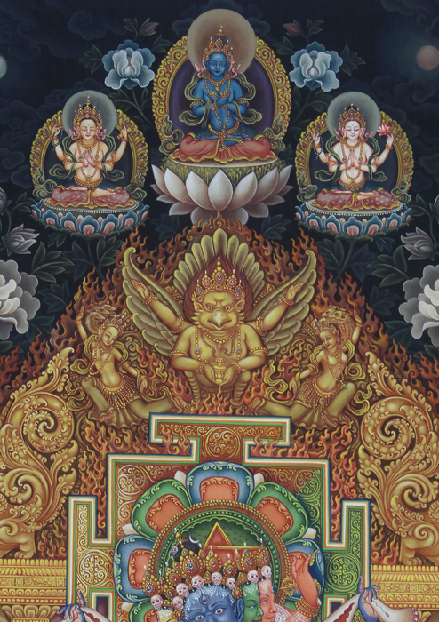 Newari Pauba Chakrasamvara Print Signed by Sundar Sinkhwal