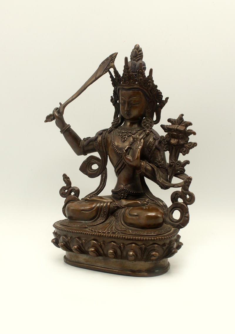 Copper  Fine  Arts Manjushri Statue 8.5" H