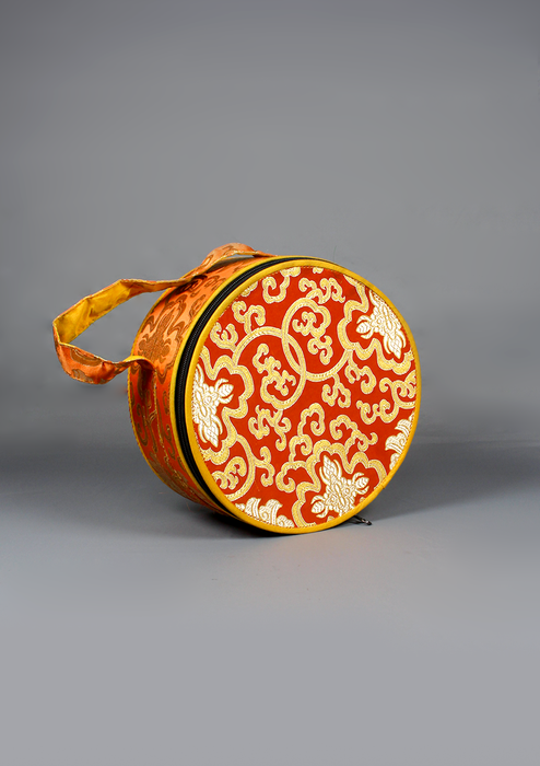 Thangka Painting Green Tara Singing Bowl Orange Travel Bag