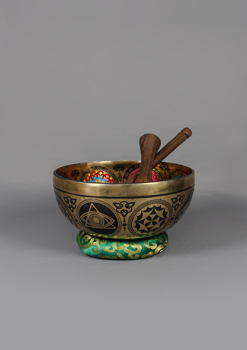 Avalokiteshvara  Handpainted Singing Bowl 9"