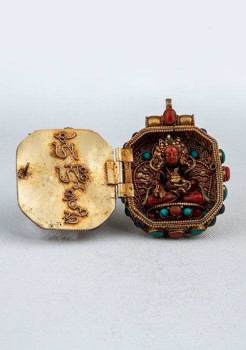 925 Silver Tibetan Ghau with Gold Plating - Mahakala & Medicine Buddha