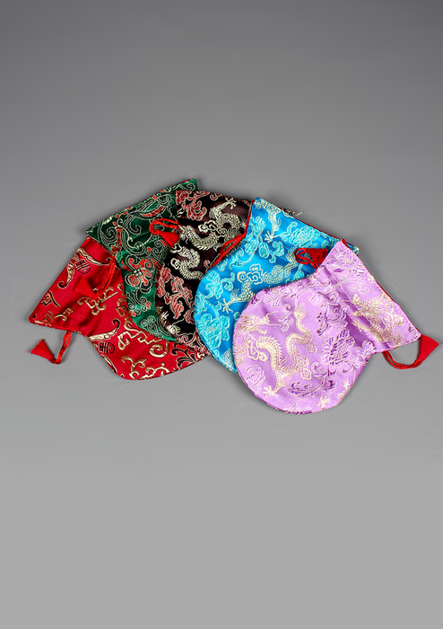 Silk Brocade Drawstring Mala Bag