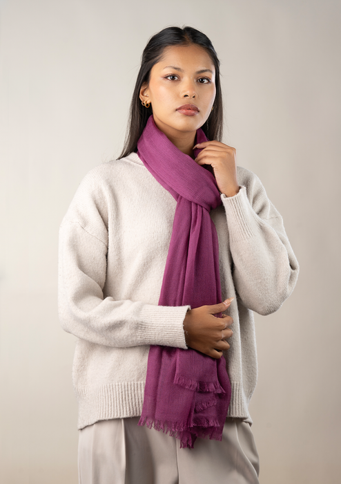 Premium 100% Cashmere Pashmina Shawl - Amaranth