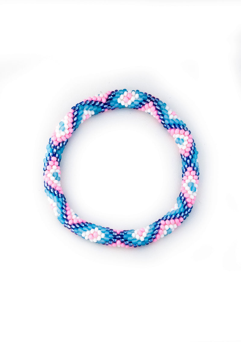 Cotton Candy Waves Nepalese Roll Bead Bracelet