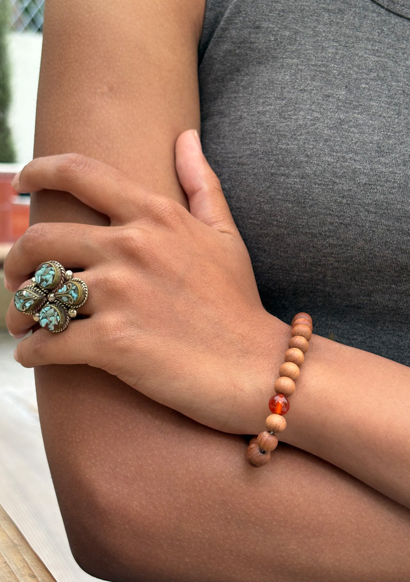 Seven Chakra Sandalwood Wrist Mala