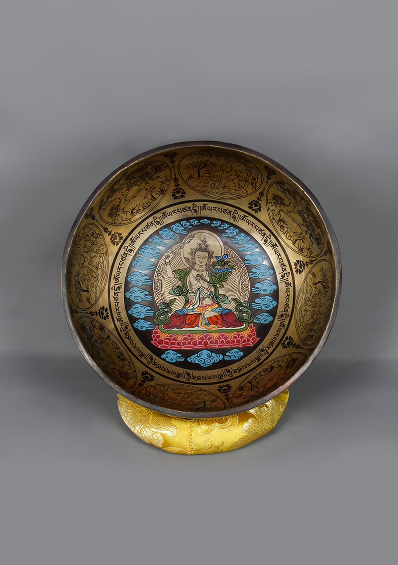 Manjushree Thangka Painting Singing Bowl D NOTE Travel Bag