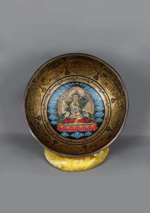 Manjushree Thangka Painting Singing Bowl D NOTE Travel Bag