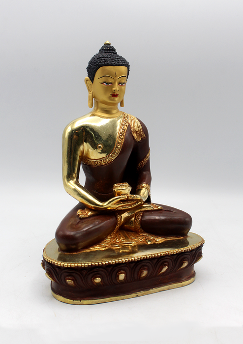 Partly Gold Plated Amitabh Buddha Statue