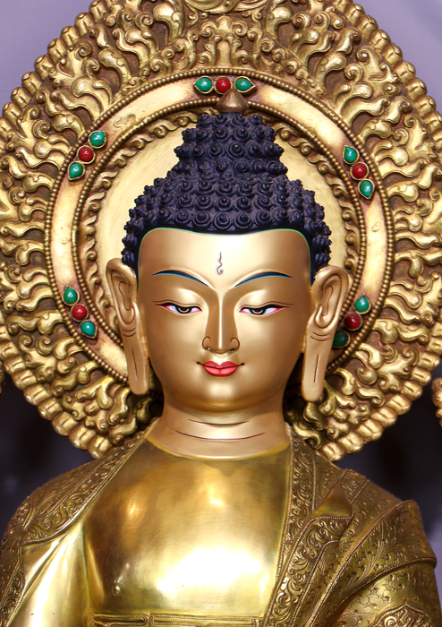 Mastercrafted  24K Gold Gilded  Shakyamuni Statue 25"H