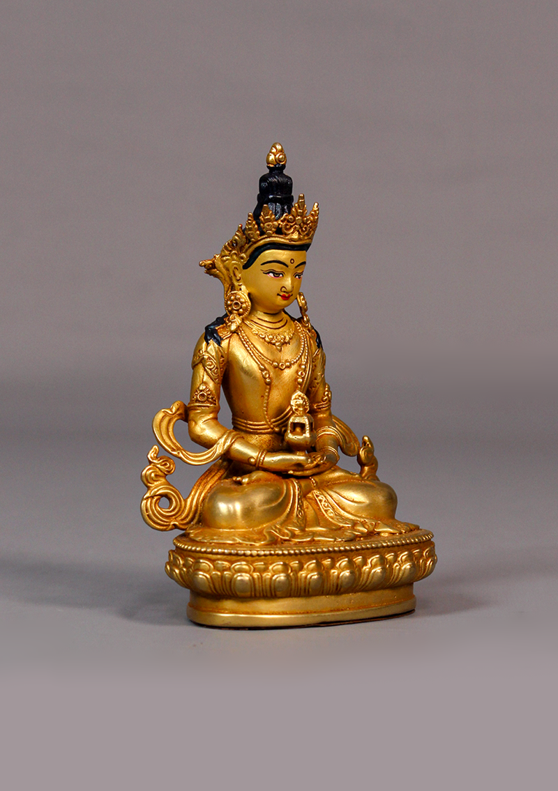 Fully Gold Plated Aparmita Statue 4.5"H