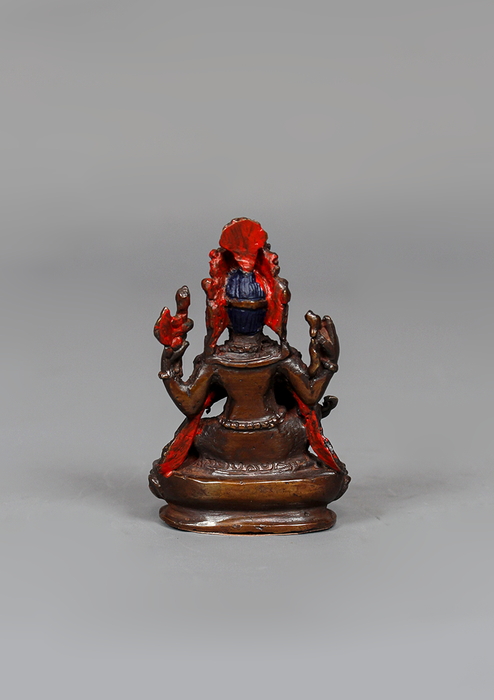 Oxidized Copper Ganesha Statue 2.75" H