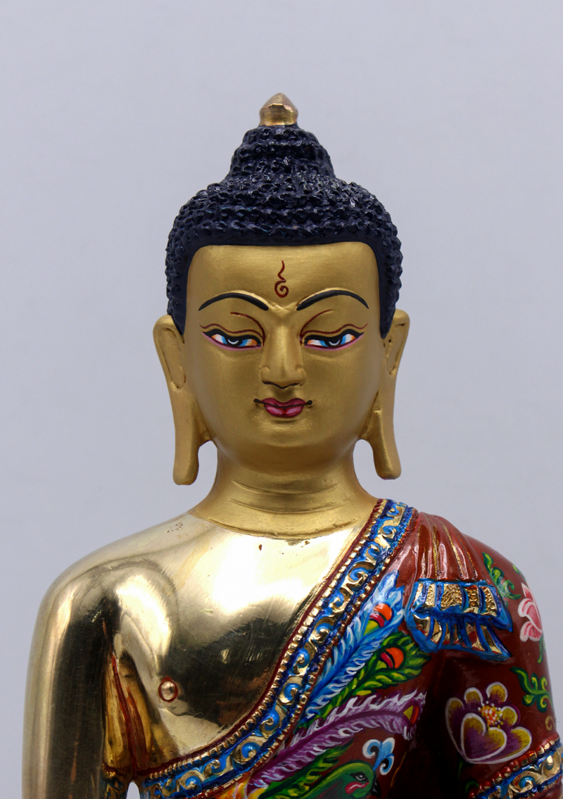 Hand-Painted Shakyamuni Buddha Statue  by Meenu Shakya