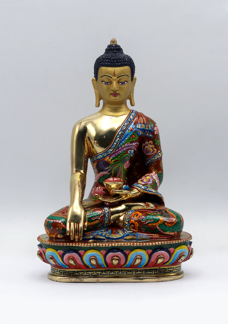 Hand-Painted Shakyamuni Buddha Statue  by Meenu Shakya