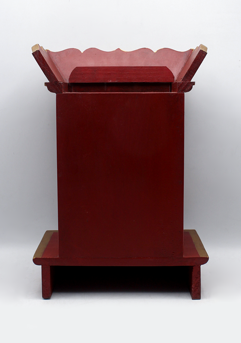 Lotus Tibetan Wooden Shrine Altar Box with Glass
