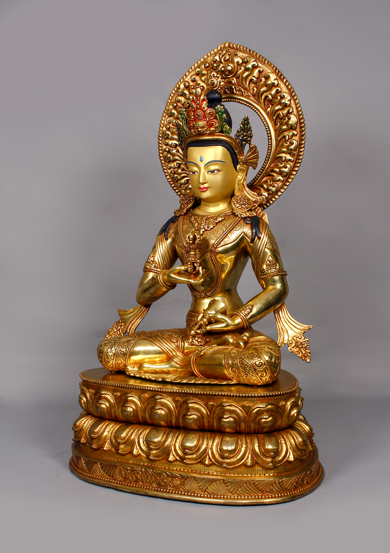 Fully Gold Plated Vajrasattva Statue 1.7 feet high