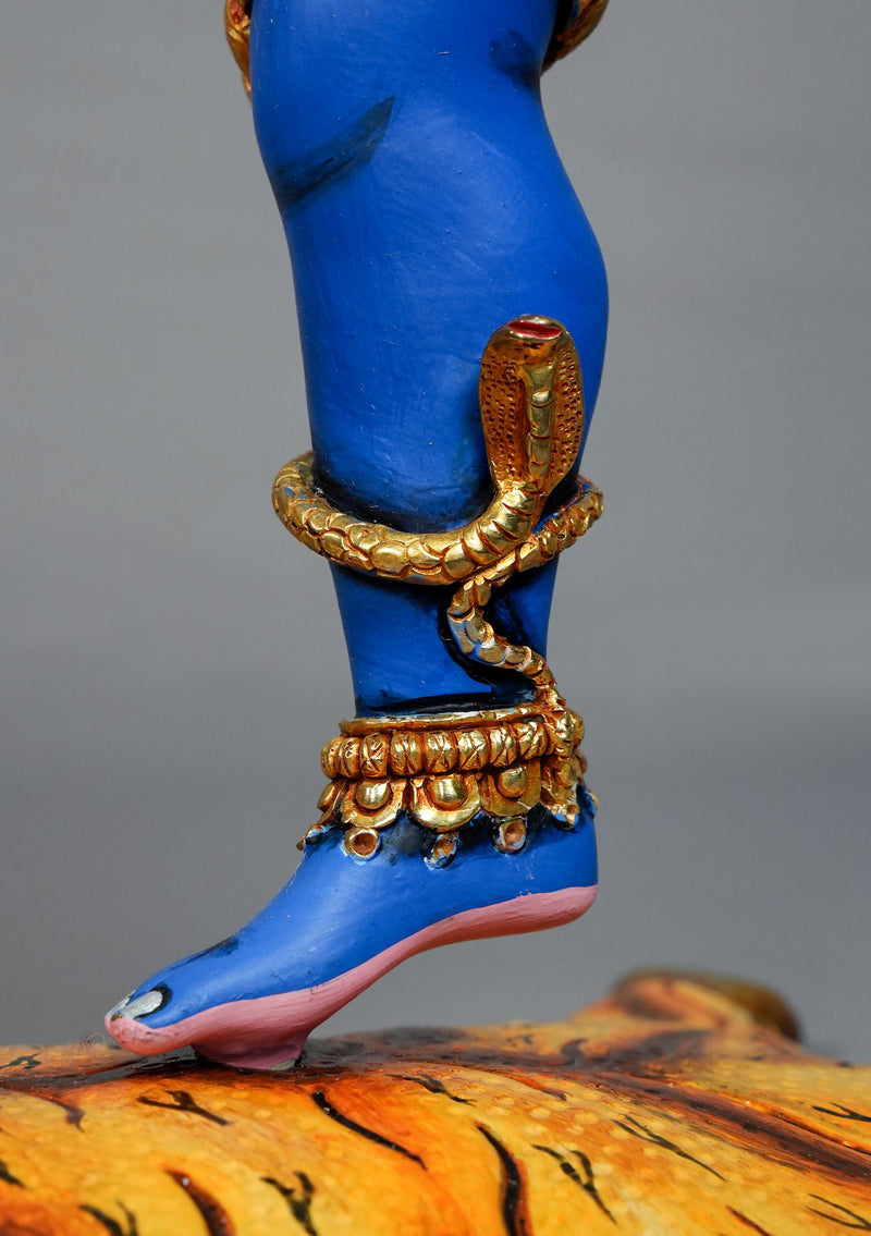 Handcrafted Dancing Shiva Statue – Blue Nataraja Shiva with Trishul & Damaru