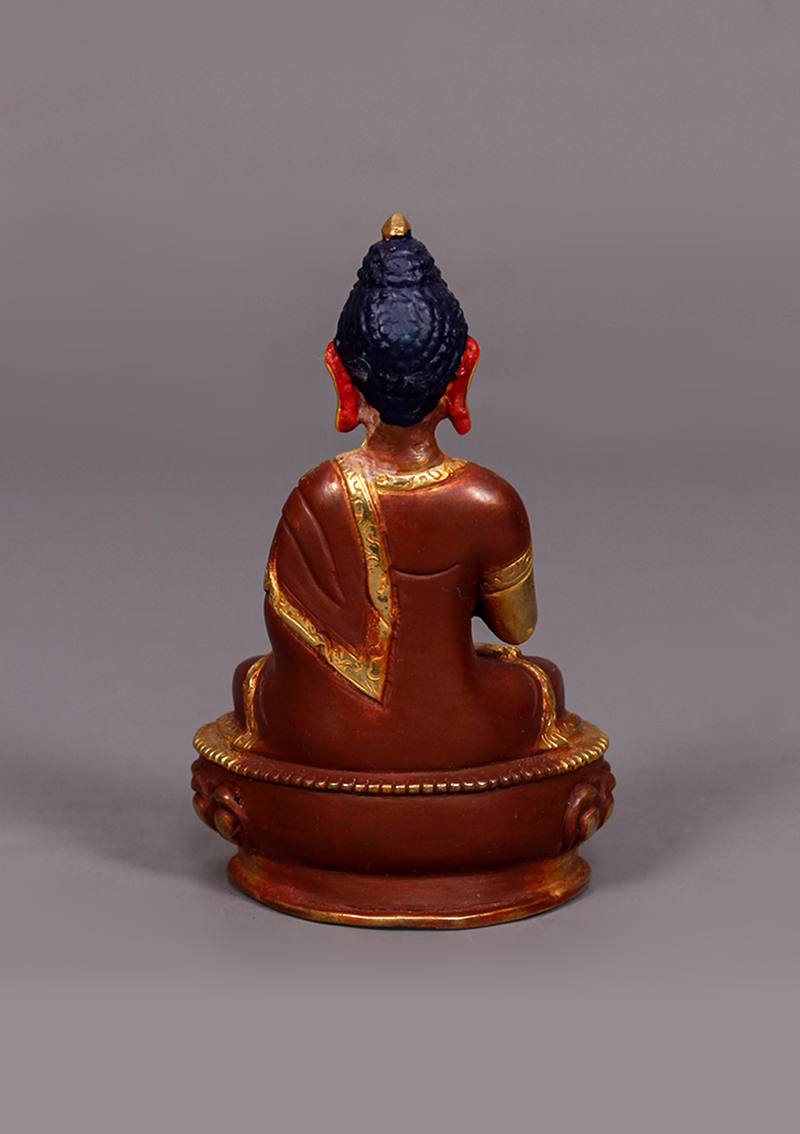 Partly Gold Plated Vairochana Buddha Statue 4"H