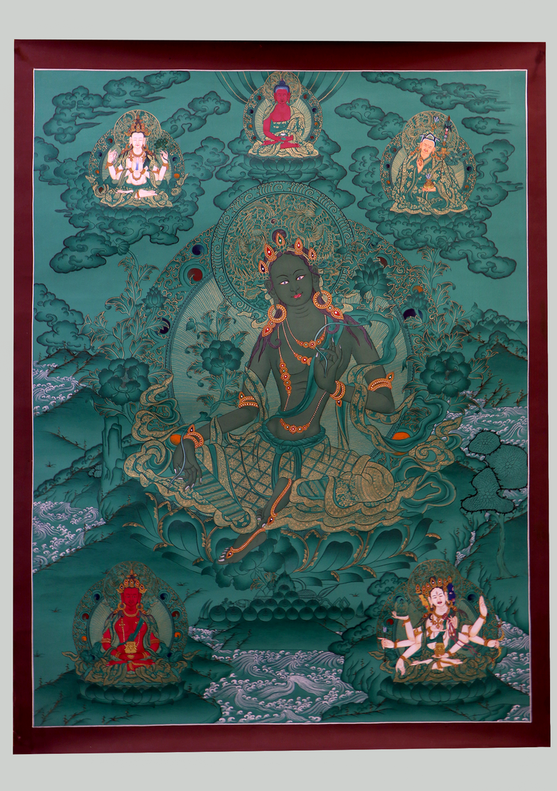 Green Tara Thangka Painting