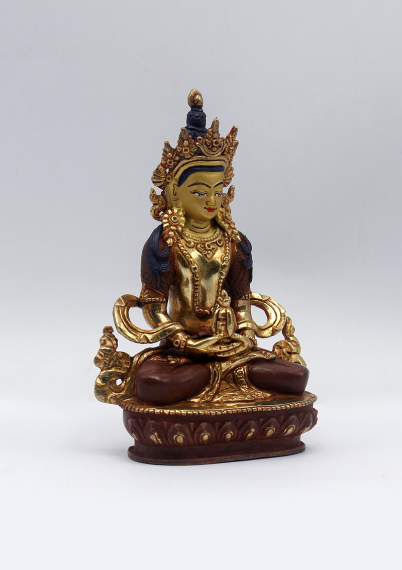 Partly Gold Plated Copper Aparmita Statue 5.5"H