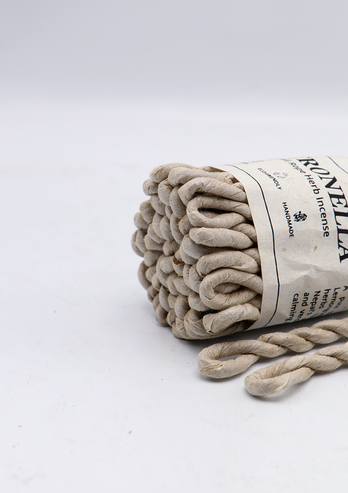 Handcrafted Artisanal Cintronella Nepali Rope Herb Incense