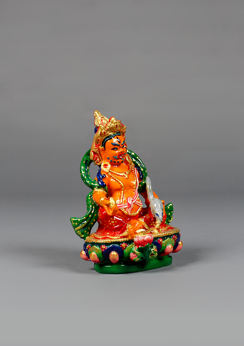 Hand Painted Resin Zambala Statue 4"