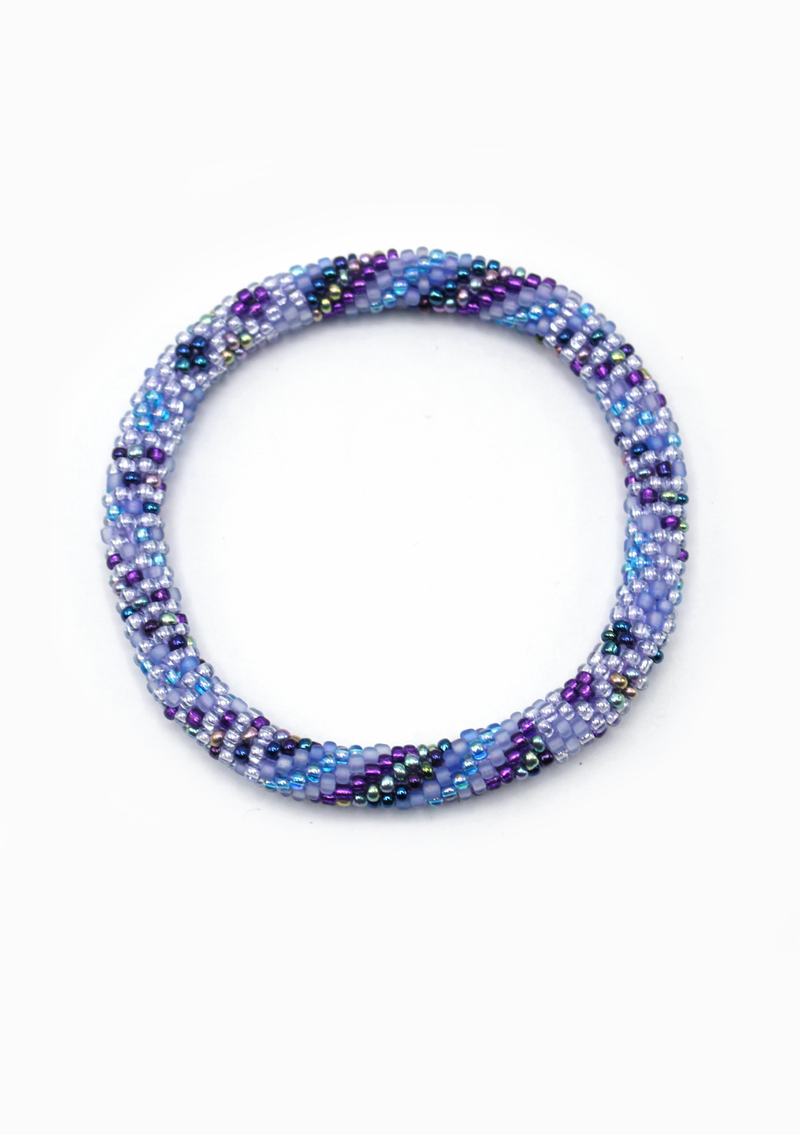 Roll on Beads Purple Blue Bracelet
