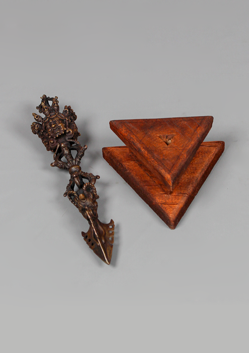 Copper  Oxydized  Phurba/Dagger 6" H