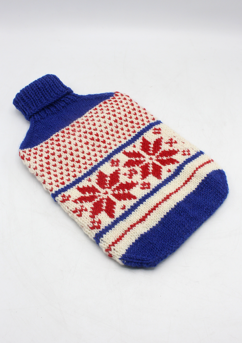 Handknitted Snow Flake Woolen Hot Water Bag Cover