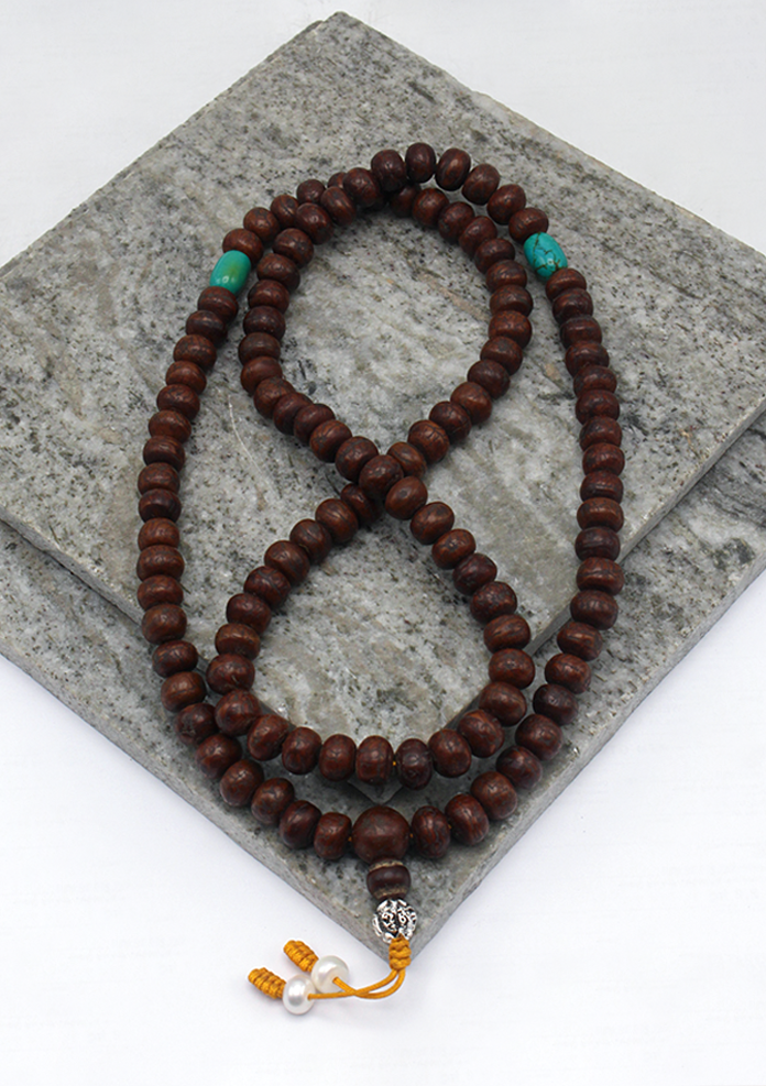 Dark Bodhi Seed Mala with Spacer