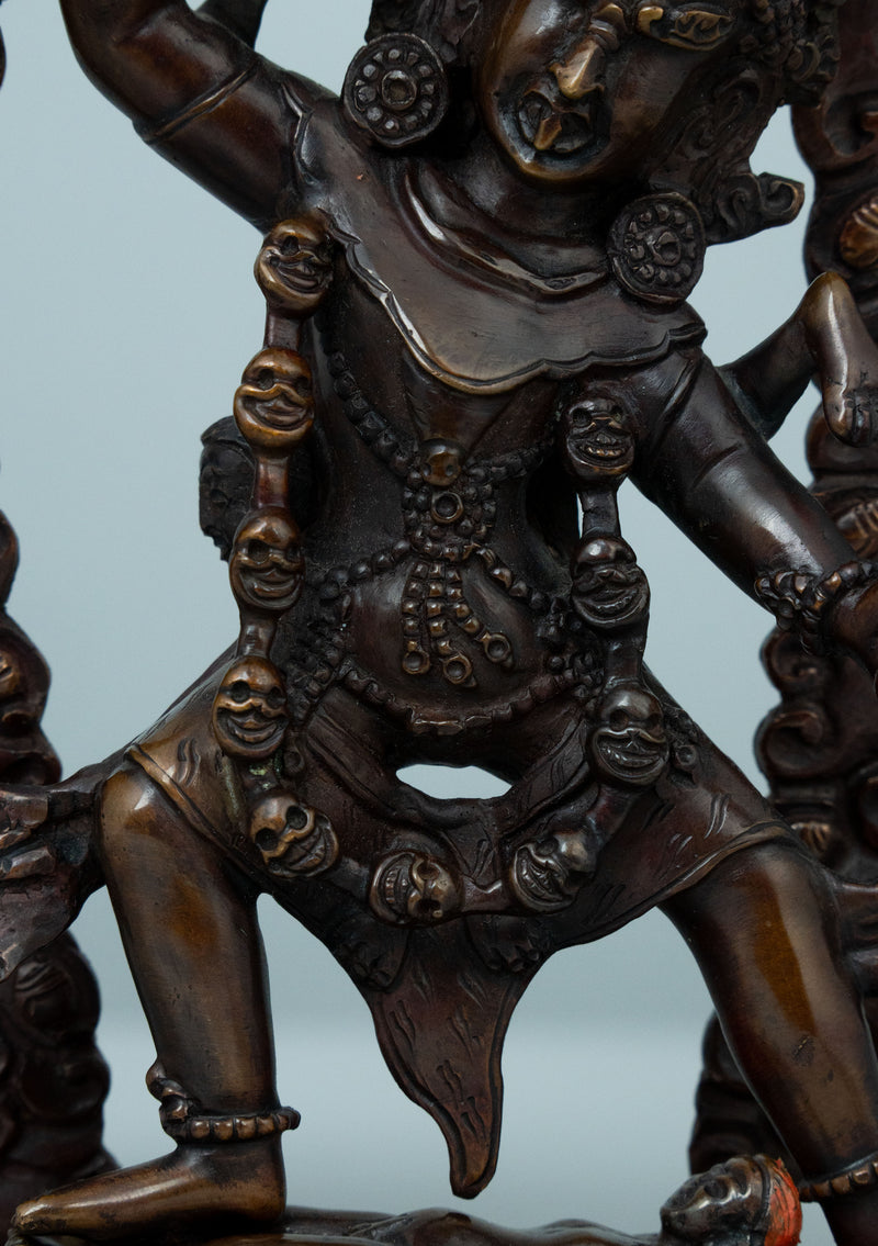 Copper Oxidized Ekajati Dakini Statue