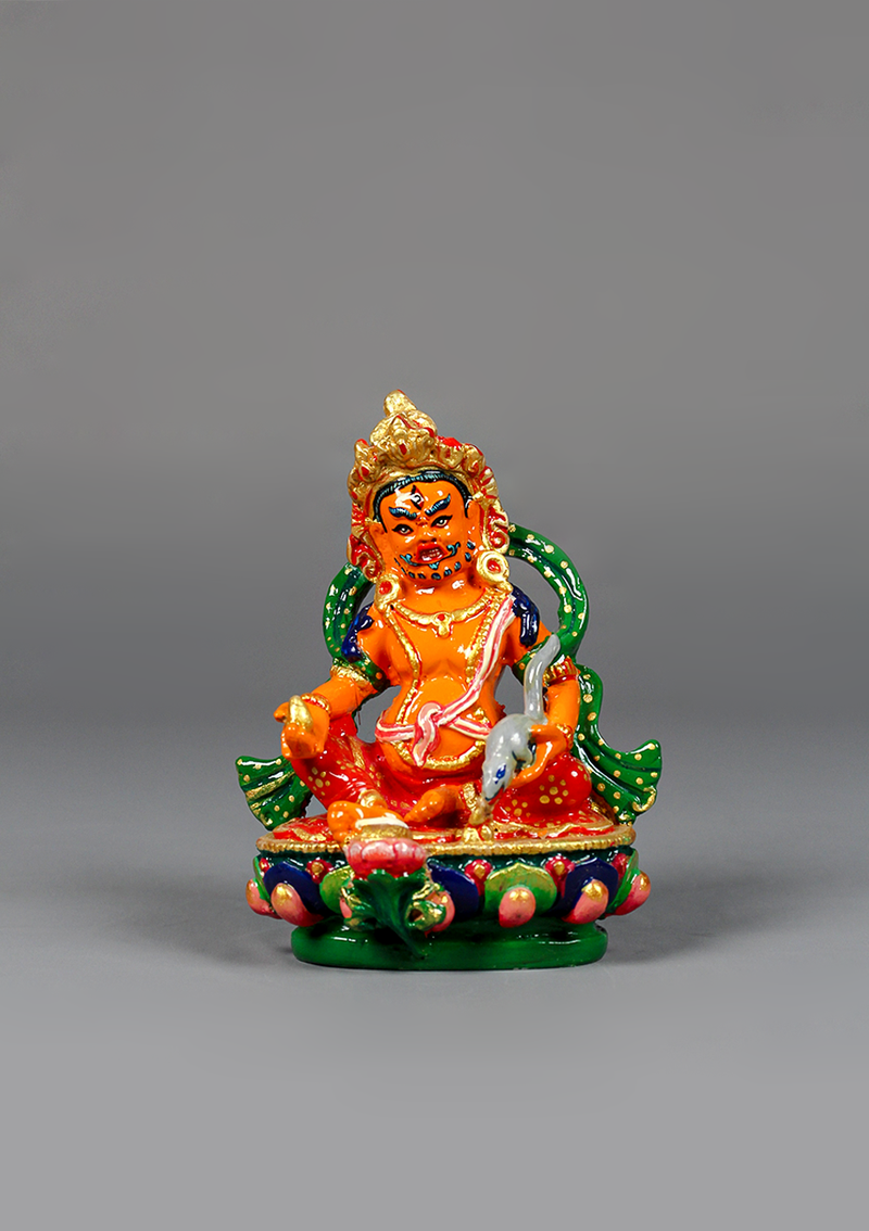 Hand Painted Resin Zambala Statue 4"