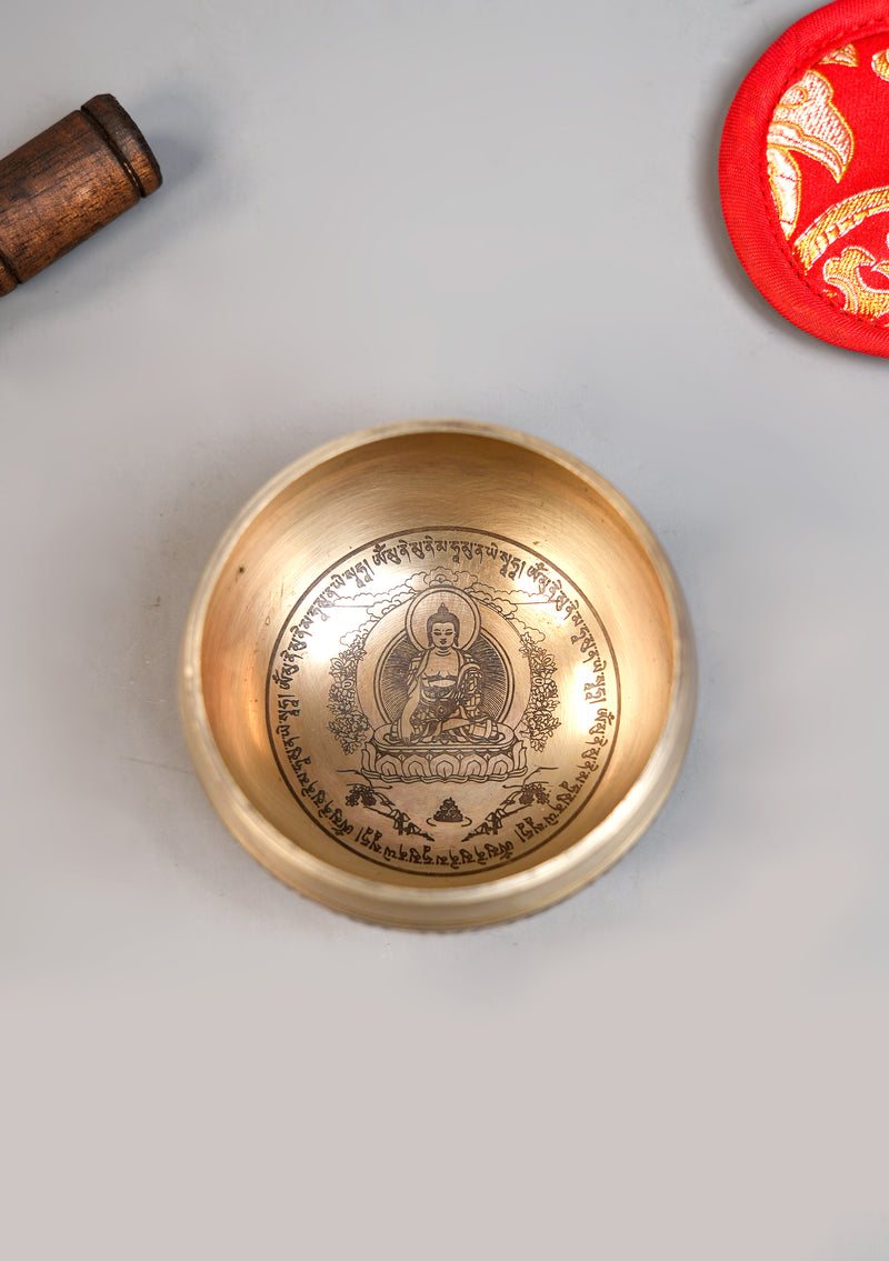 Tibetan Shakyamuni Etched Singing Bowl