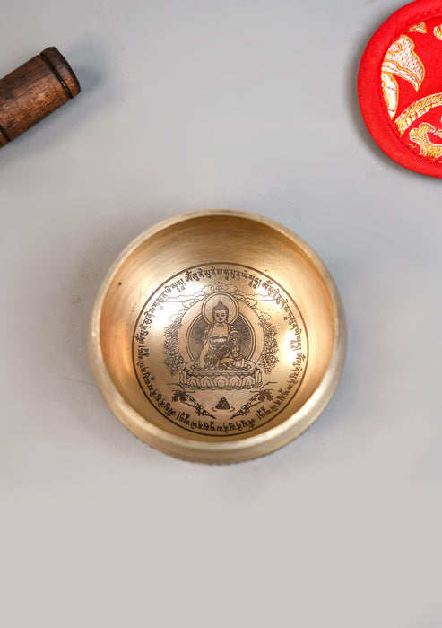 Tibetan Shakyamuni Etched Singing Bowl