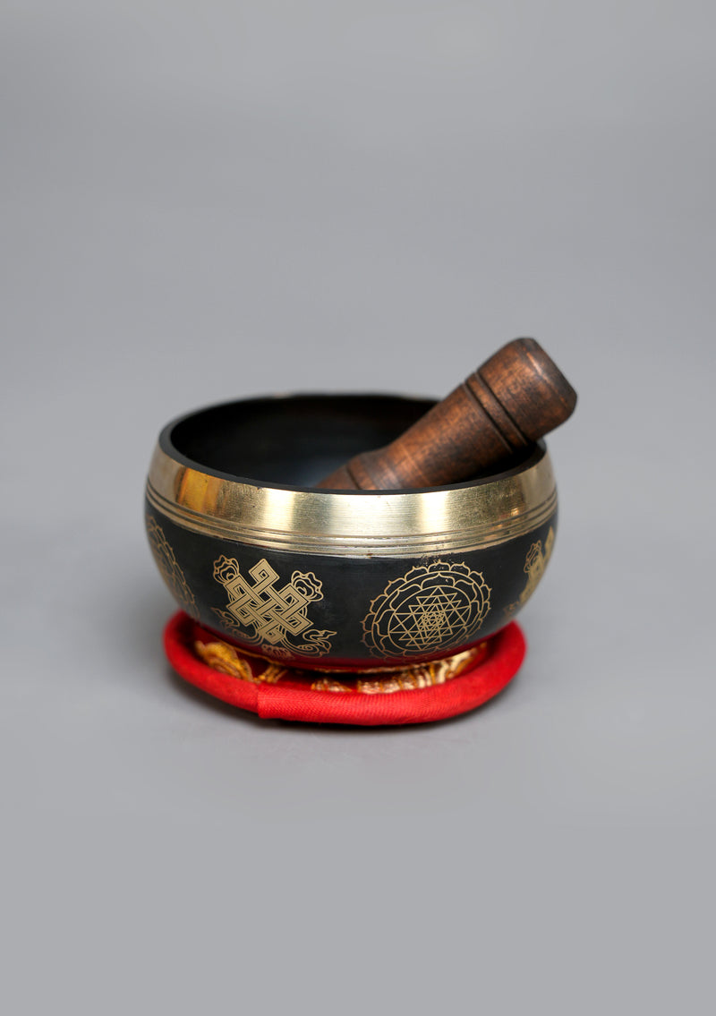 Tibetan Flower of Life Etched Singing Bowl