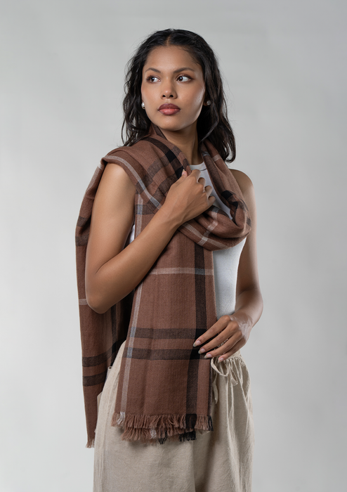 100% Exclusive Tartan Cashmere Stole from Nepal