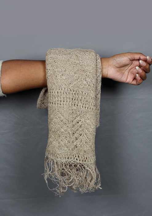 Handcrafted Nettle Fiber Woven Pattern Shawl