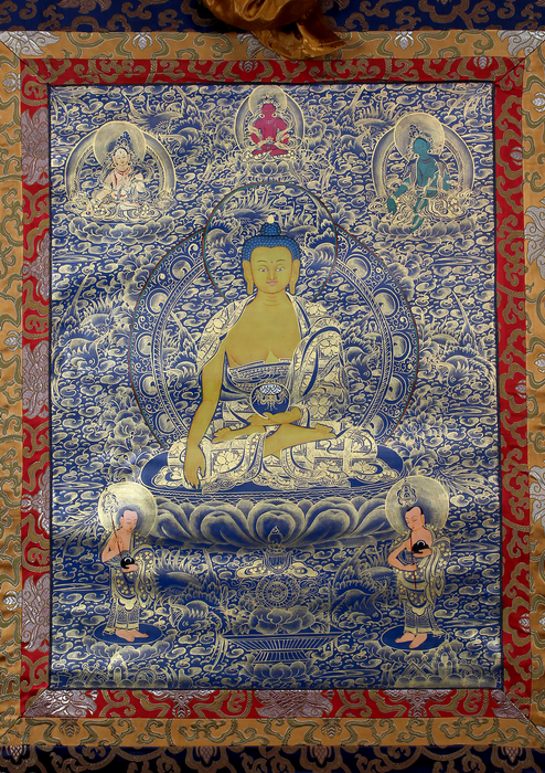 Shakyamuni Buddha Brocade Thangka Painting