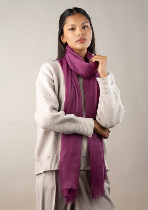 Premium 100% Cashmere Pashmina Shawl - Amaranth