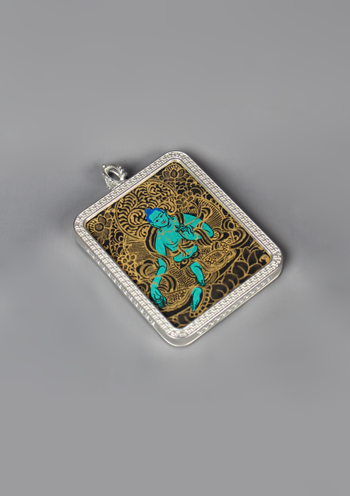 Green Tara Mini Thangka  Painting  Pendant