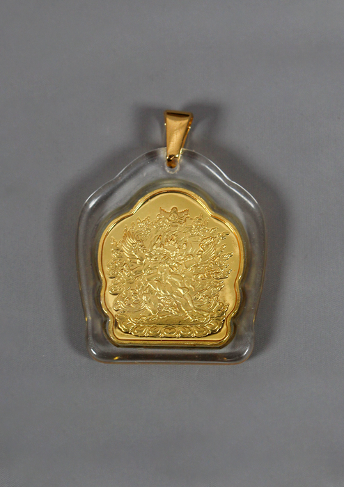 Buddhist Deity With Mantra Pendant