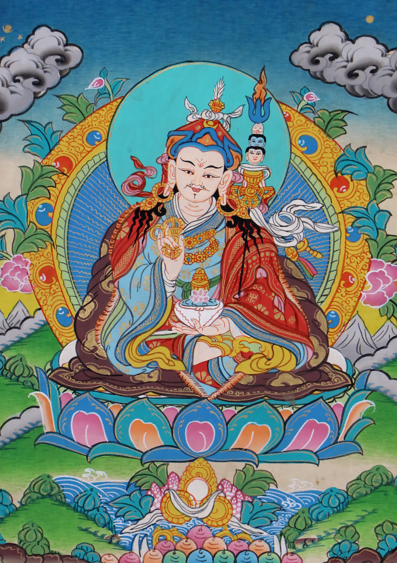 Guru Padmasambhava Brocade Thangka Painting