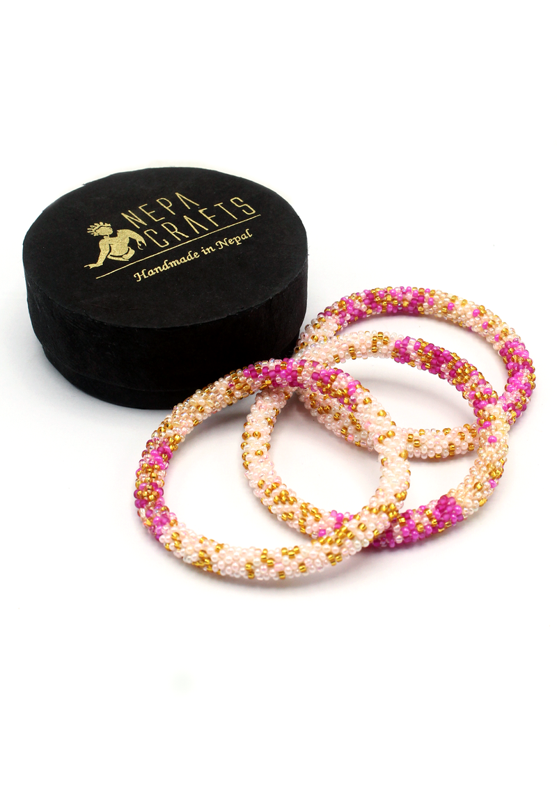 Tilicho Roll on Beads Bracelet Gift Set of 3 in Eco-Friendly Jewelry Box