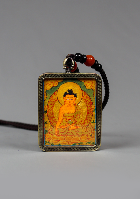 Shakyamuni Buddha Hand Painted Mini Amulet Pendant