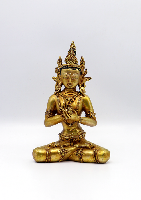 Full Gold Plated Maitreya Buddha Statue 7.8"H