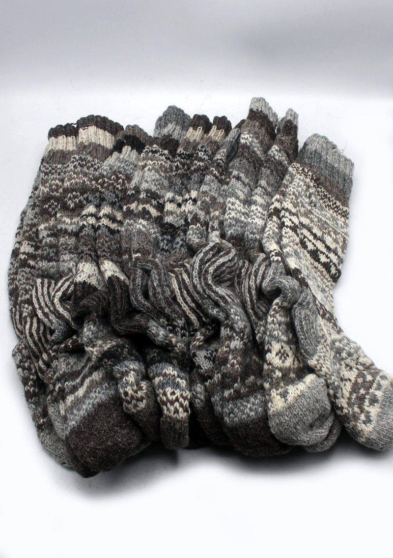 Handknitted Natural Woolen Knee High Socks SALE 65% OFF